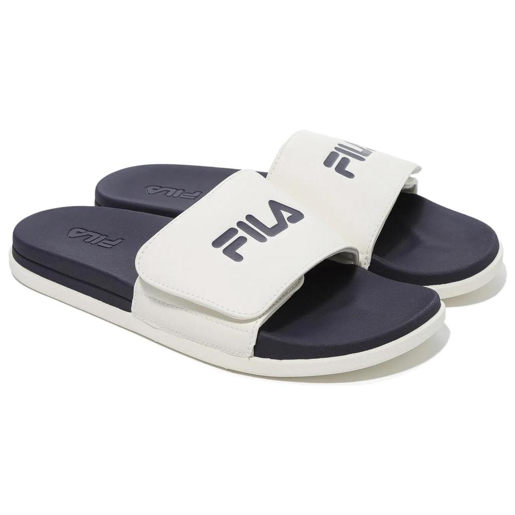 FILA Abrasion Resistant Slide Slippers Unisex Blue White Korean Style 1SM02592G_896