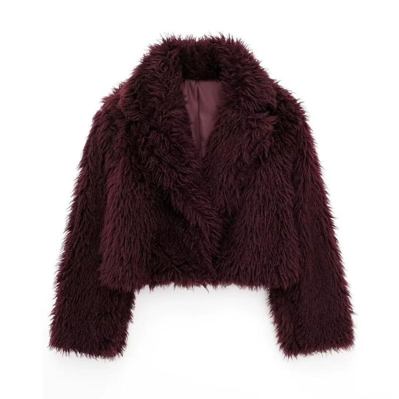 Autumn And Winter New Women'S Clothing Imitation Fur Jacket Fashion Temperament Warm European And American Long-Sleeved Lapel Loose Furry Short
