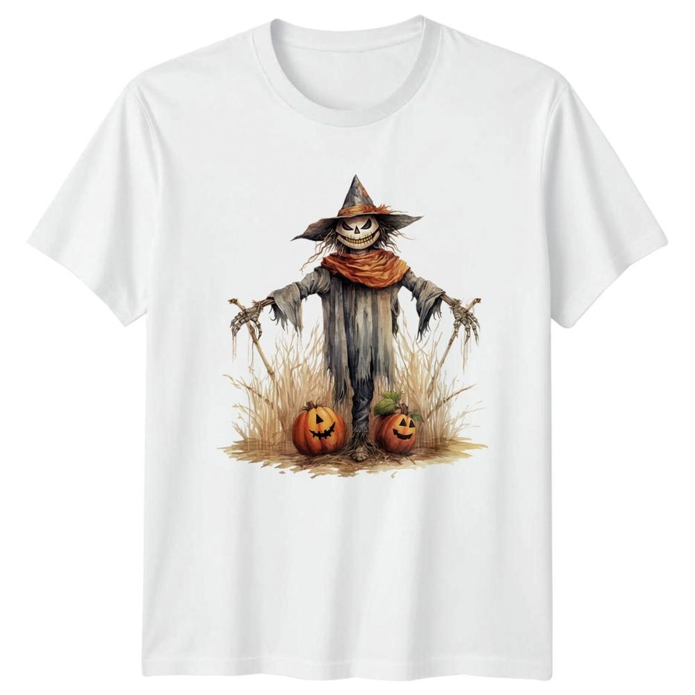 Spooky Scarecrow Pumpkin TShirt Halloween Autumn Gift For Him And Her S
