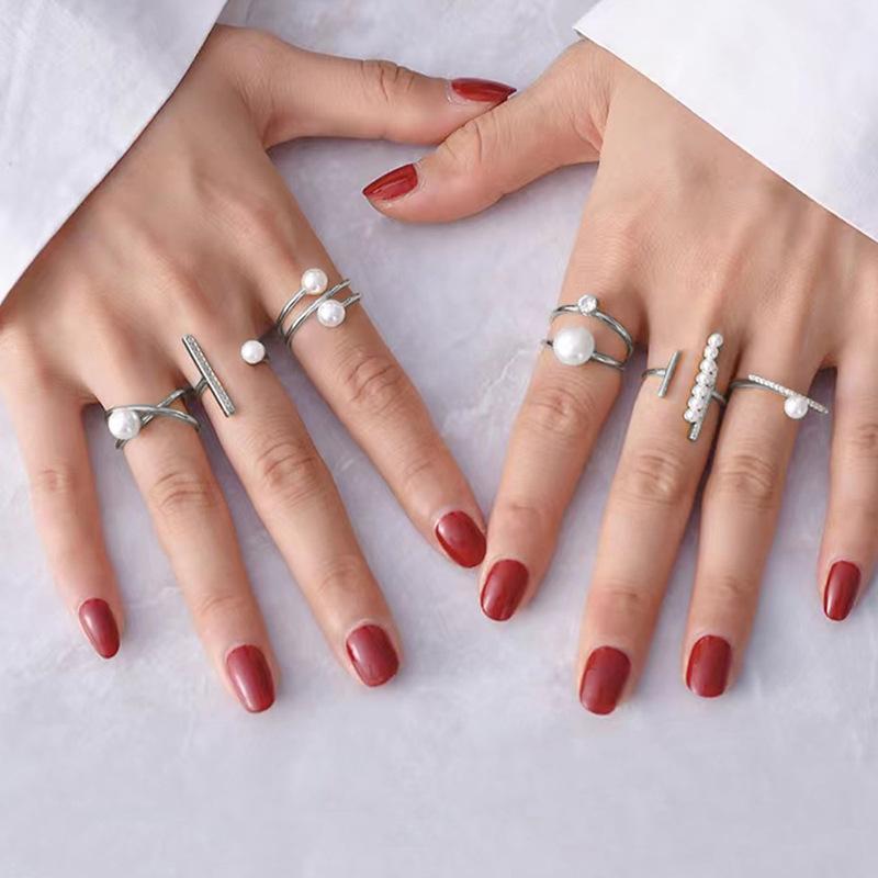Minimalist Pearl Stackable Ring Set Elegant Daily Wear Jewelry