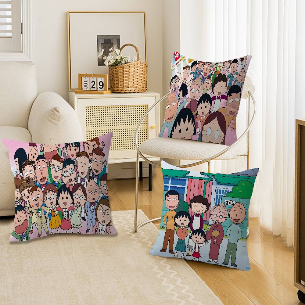 C-Chibimaruko Chan Cushion Cover Pillowcase Upholstery Sofa Throw Pillow Home Decor Pillowcas