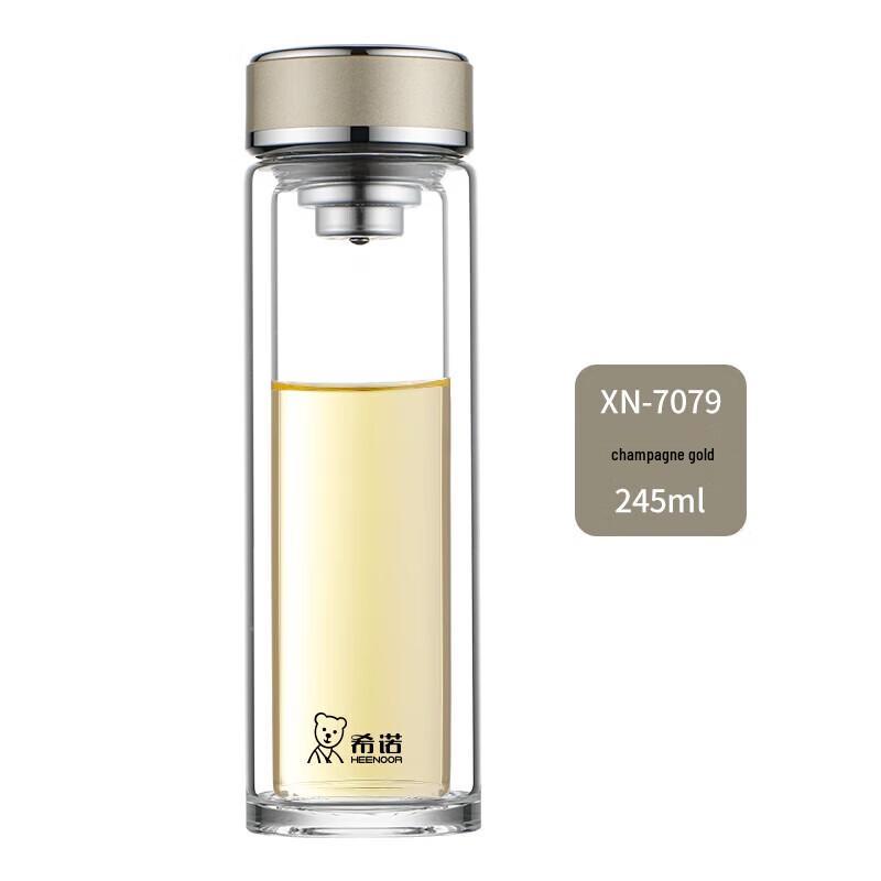 Xinuo Double-Layer Glass Tea Cup with Filter