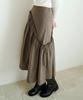HEEARI Bliss Check Long Skirt_Brown