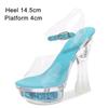 Fashion Designer Sandals Sandalias Women 2025 Summer New Flowers Transparent High Heels 14.5cm Platform Thick Heel Ladies Banquet Shoes