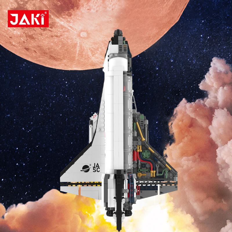 Jaki Space Exploration Series Super Rocket Space Shuttle Exploration Aircraft Model Assembly Children'S Building Blocks Toy Gift