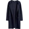 Women's Turn Down Collar Long Sleeve Loose Fit Casual Long Knit Cardigan Solid Color Pocket Sweater Coat