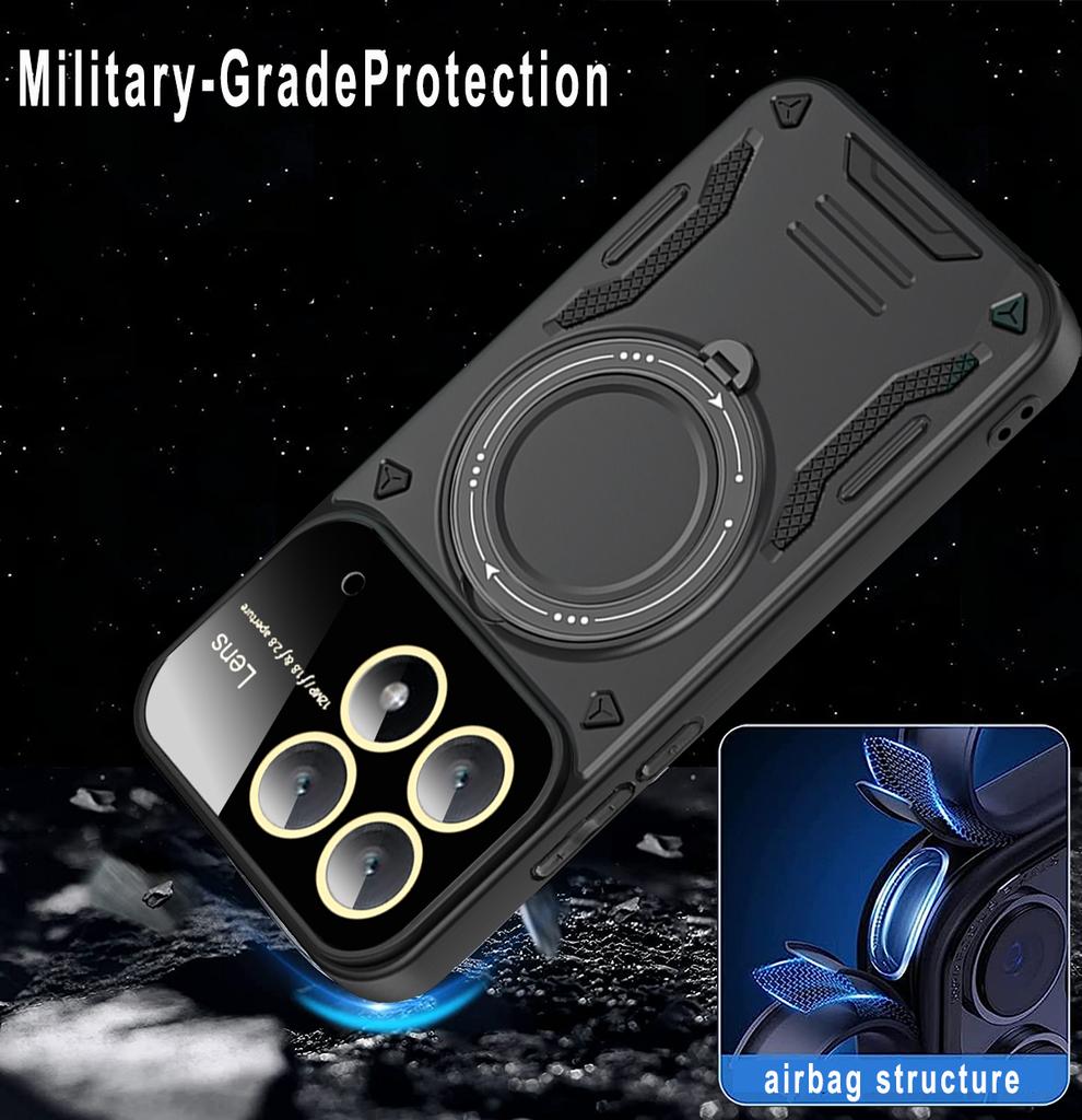 Til Poco X6 Pro Magnetisk Ringstativ Panserdeksel Til Poco F6 Pro X7 X5 X4 X3 NFC M6 M5 C65 Til Magsafe Trådløs Lading Telefondeksel