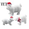 Holiday Display Ornaments Miniature Polar Bear Figurines, Durable Synthetic Resin Animal Indoor Outdoor Statues Ornaments, Decorative Accents