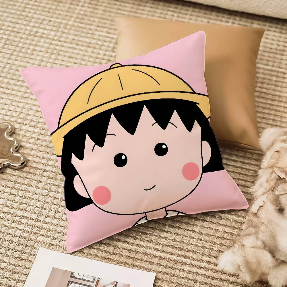 C-Chibi M-Maruko Chan Pillow Case Anti-dustmite Invisible Zipper Sofa Bed