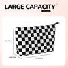 Black White Geometric Checkered Plaid Pattern Toiletry Bag Women Cosmetic Makeup Organizer Lady Beauty Storage Dopp Kit Case