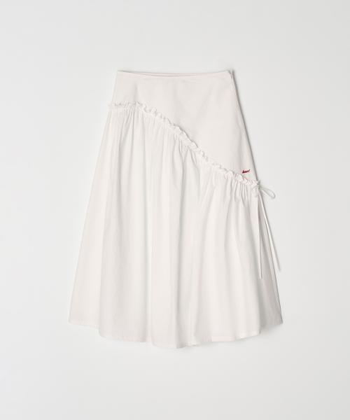 Heary Bliss Flare Long Skirt_White