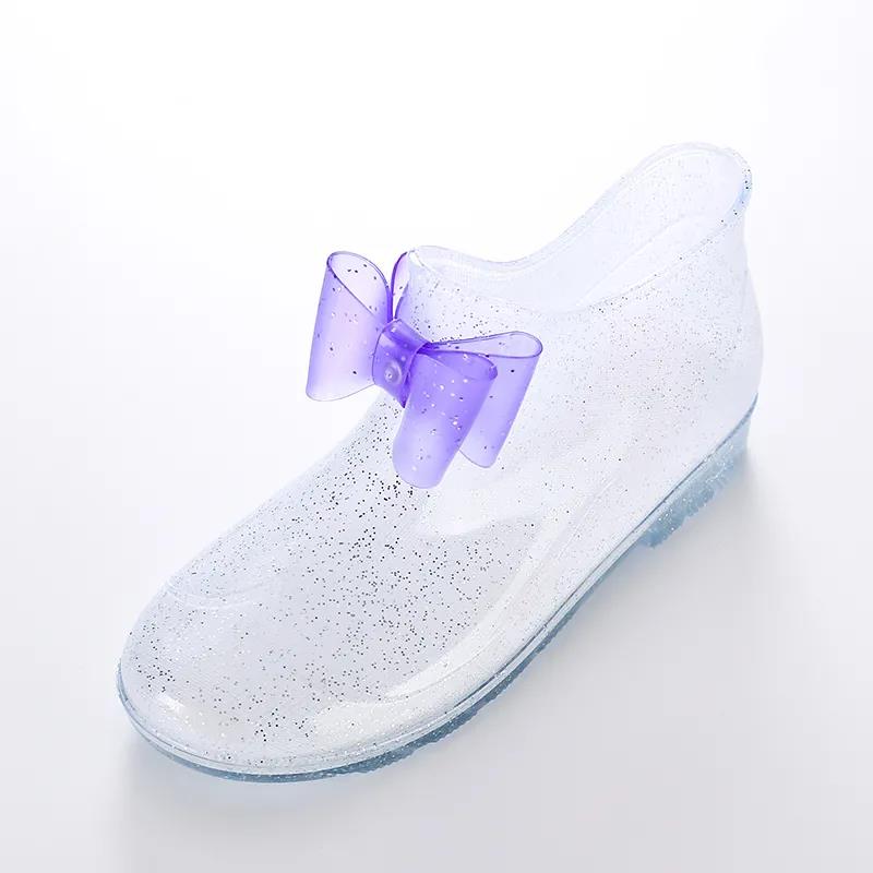 

Детская непромокаемая обувь, нескользящая обувь для девочек, резиновые непромокаемые сапоги с бантом, четыре сезона, резиновые непромокаемые сапоги 34-35 белый