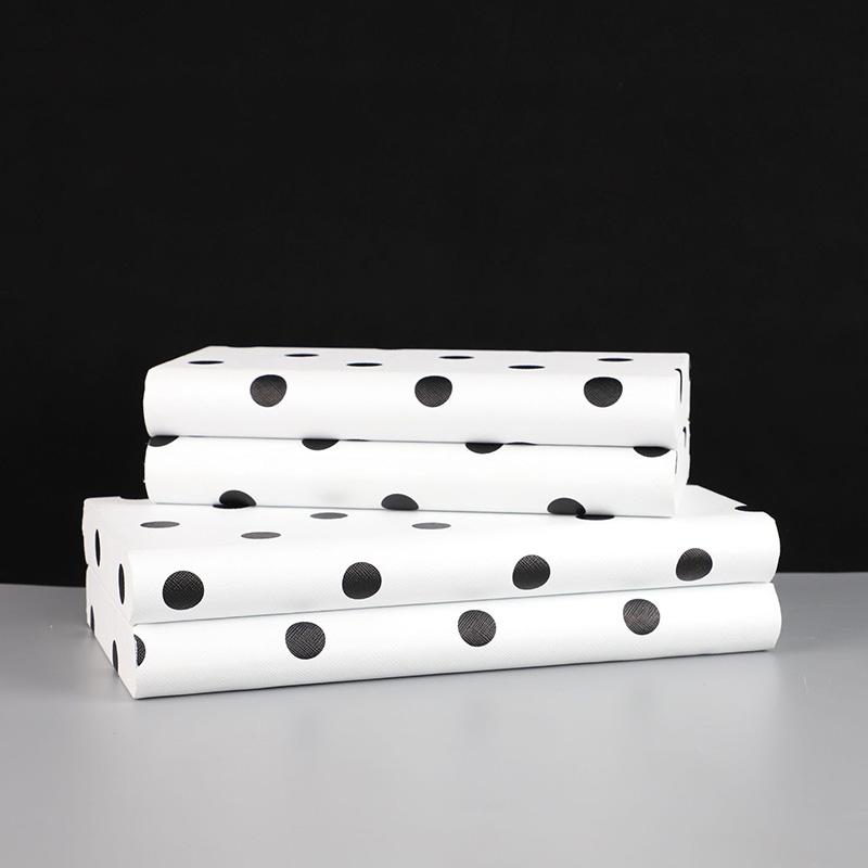 Black and White Polka Dots Decorative Box Leather Jewelry Boxes Dresser Table Desk Decoration Exquisite Jewelry Storage Jar