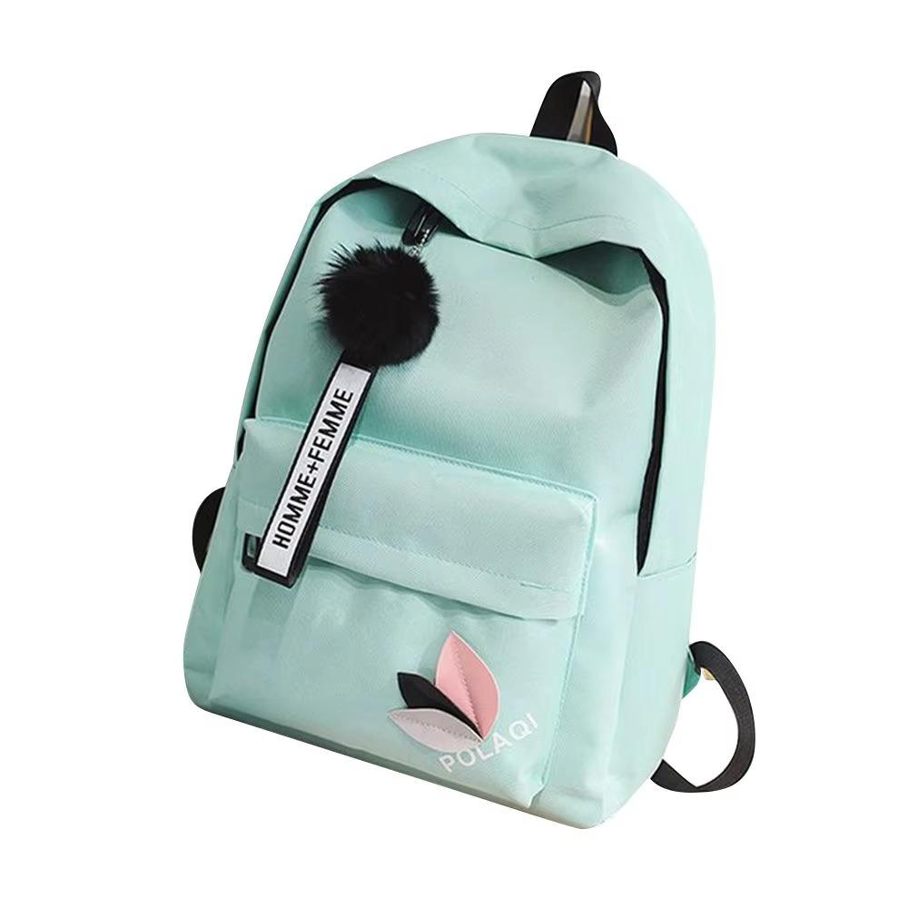 Large Capacity Printed Leaves Backpack Printed Leaves Canvas Rucksack Student Schoolbag  Female