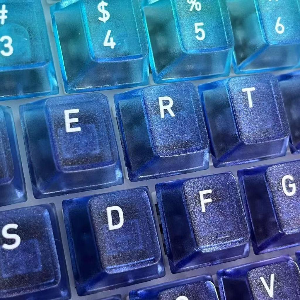 Mattierte Regenbogen-Farbverlauf Tastenkappen - Angepasste Passform für 61/68/75/87/98 Tasten