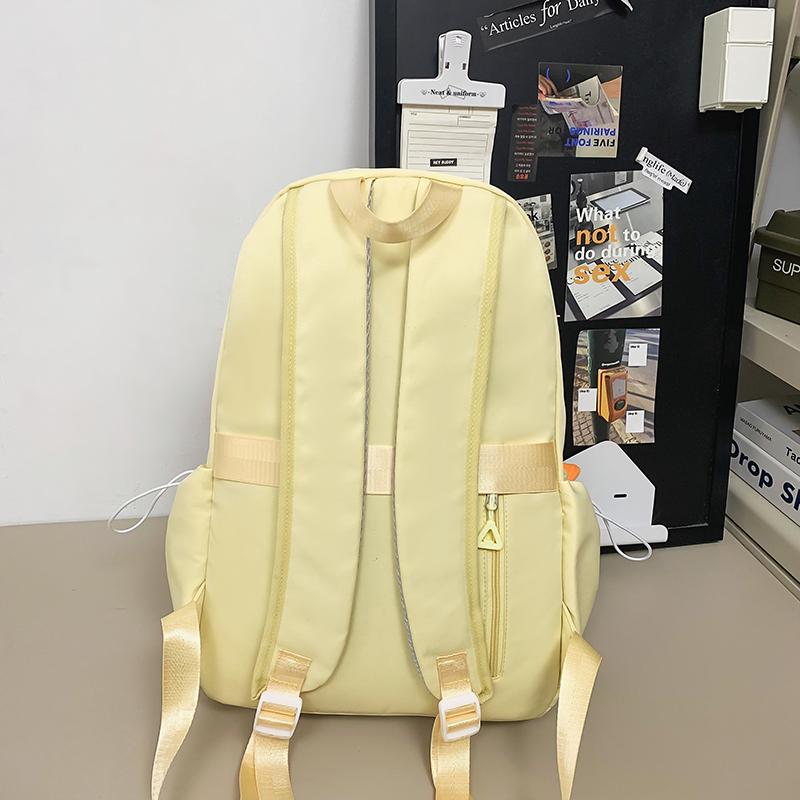 Large Capacity Student Schoolbag Solid Color Women Backpack Men Travel Backpack