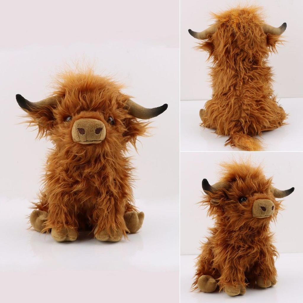 Highland 98in Scottish Cow Plush Toy Cute Simulation Longhaired Doll Kids Gift