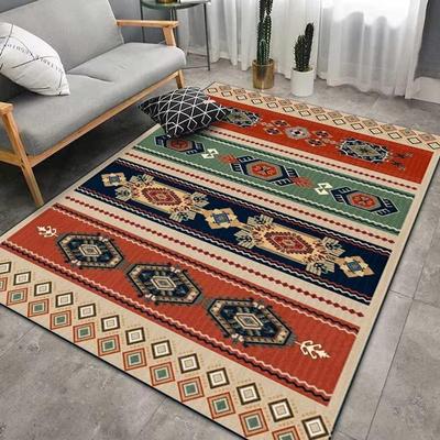 Teppich 1 Stück Ethnischer Stil Wohnzimmer Couchtisch Decke Große Fläche Schlafzimmer Vintage Bettseite Bodenmatte Weich Heimdekoration
