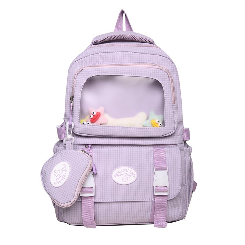 Plaid Backpack Women's Large Capacity Backpack Student Schoolbag Travel Bag