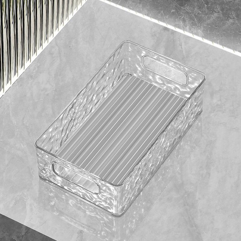 Glacier Patterned Cosmetics Storage Box, Light Luxury and High Beauty Bathroom Desktop Organizer Box, Plastic Storage Basket чистый