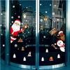 Sticker Miroir de Noël Dessin Animé Père Noël Élan Flocon de Neige Autocollant Mural en Verre Décor de Fenêtre Joyeux Noël Décor Autocollant Statique