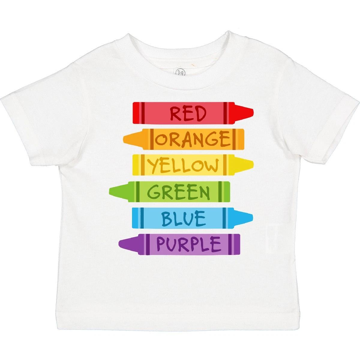 Inktastic Colored Crayons Toddler T-Shirt Colors Colour Colours Coloring Rainbow 110