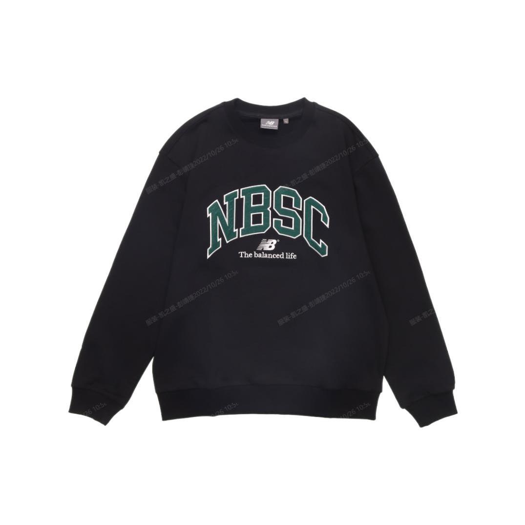 New Balance Casual Sports Sweatshirt Asia Sizing Black Green Men s 5CC44333-BK S