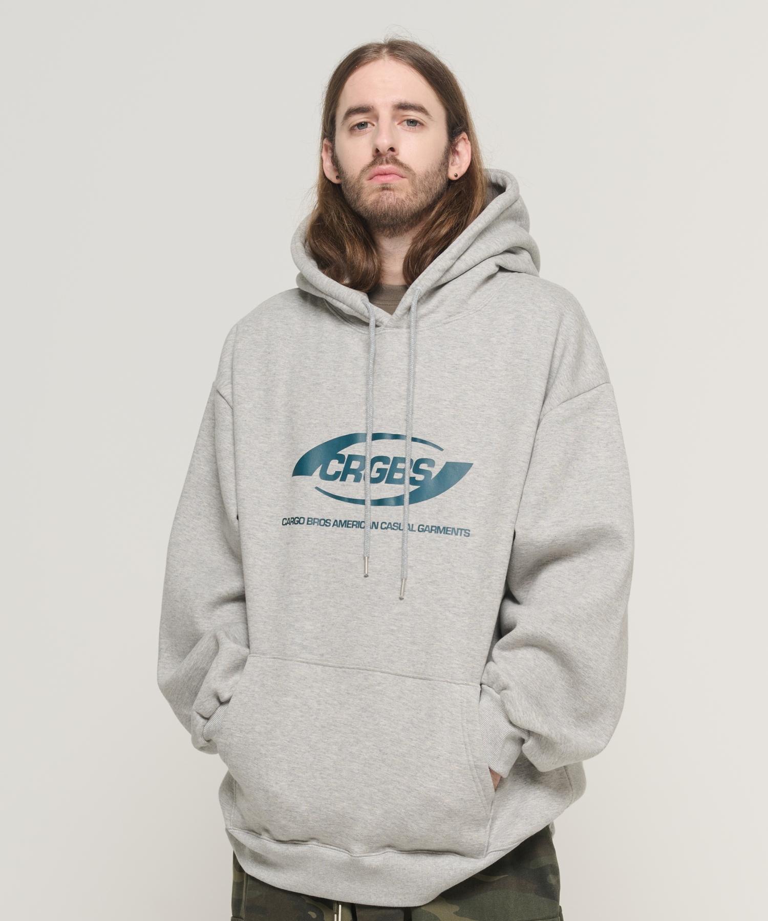 Cargo Bros Over Box Logo Oversized Hoodie (Gray/Green) Xl (Fleece-Lined)