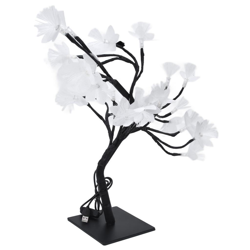 24LED Fiber Optic Tree Lamp USB Powered Simulation Flower Light for Household Decoration
