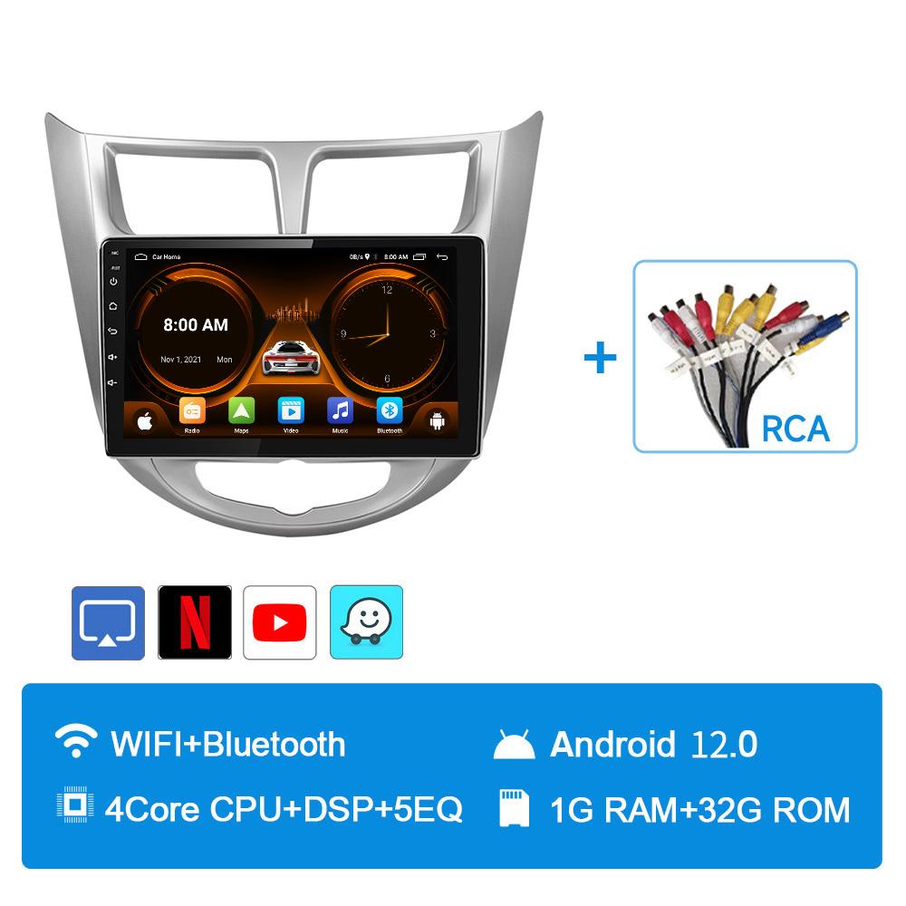

JIUYIN Android 12 Carplay автомобильное радио для Hyundai Solaris Verna Accent 1 2010 - 2016 мультимедийный проигрыватель 2 Din GPS 4G DVD головное устройство CHINA