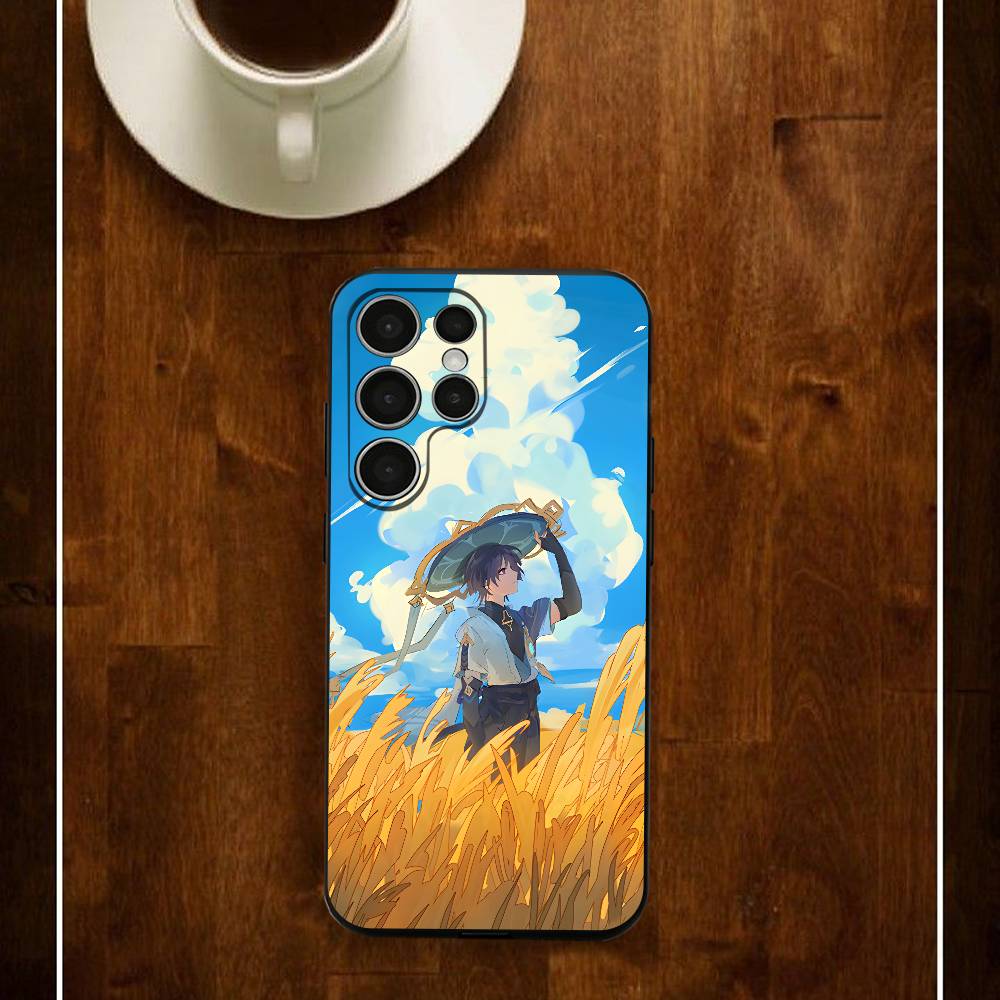 

Popular Game Figure Wanderer Genshin Silicone Case For Samsung S25 24 23 22 21 20 Plus Ultra 5G Lite Shockproof Cover Samsung S21 s305G