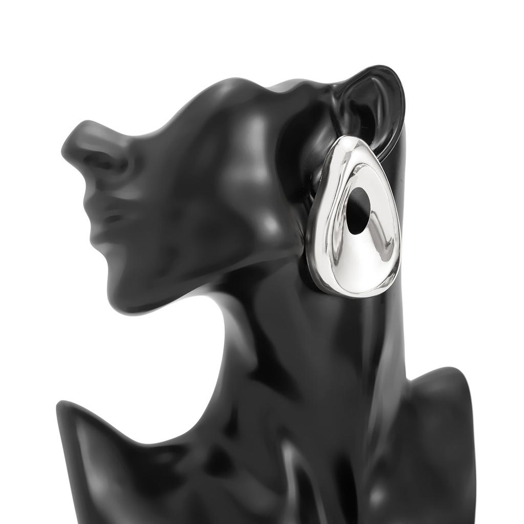 Exaggerated Personality, Smooth Folds, Earrings, Women's Irregular Geometry, Metal Earrings, Jewelry