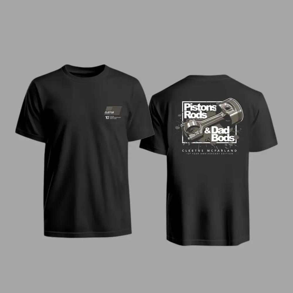 Cleetus McFarland Pistons Rods & Dad Bods T-Shirt – 10 Year Anniversary Edition XXL