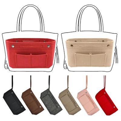 New Soft Felt Insert Bag Multipocket Large Capacity Women Useful Bag Handbag Rectangular Foldable Cosmetic Bags Beach Holiday