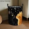 1 Cute Cat Paw Print Laundry Basket, Fun Shape Storage Basket for Bathroom, Room, Laundry Room, with Star Pattern Storage Box, with Handle Clothes Org