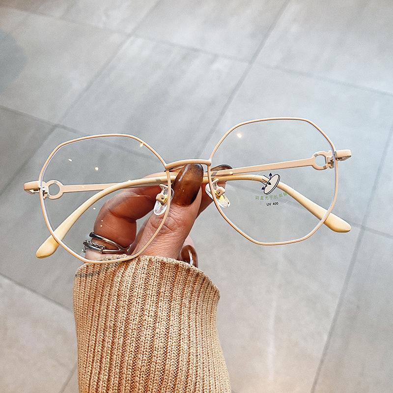 New Style Polygon Shape Glasses Frame For Women Blue Light Blocking Men Glasses Frame Creative Style Decorative Glass