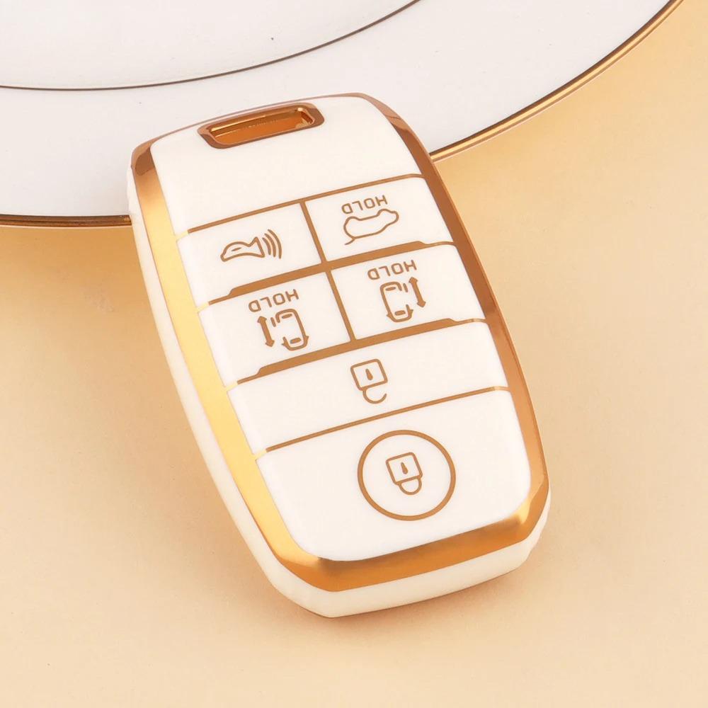 6 Knappar TPU Bilnyckelskal Fodral Fob för Kia New Sedona Grand Carnival Snyggt Sorento L580 Kia Doule Carnival Tillbehör