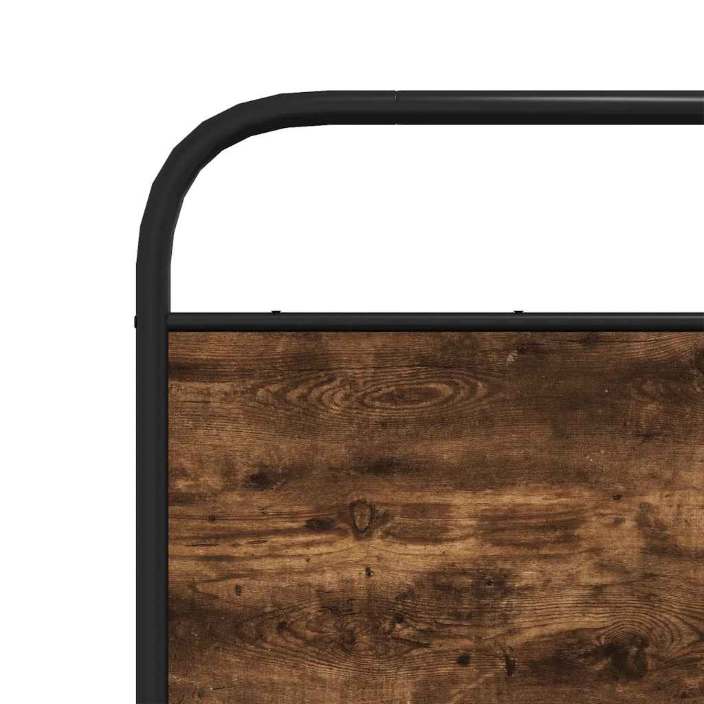Bed Frame without Mattress 107 x 203 cm Smoked Oak Wood Based Material