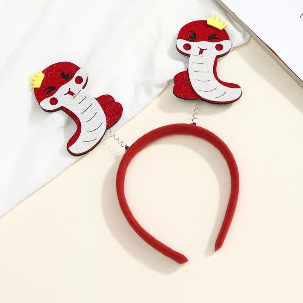 Adults Kids New Year Hair Hoop Felt Snake Hairband Cute 2025 Headband  Prom Props