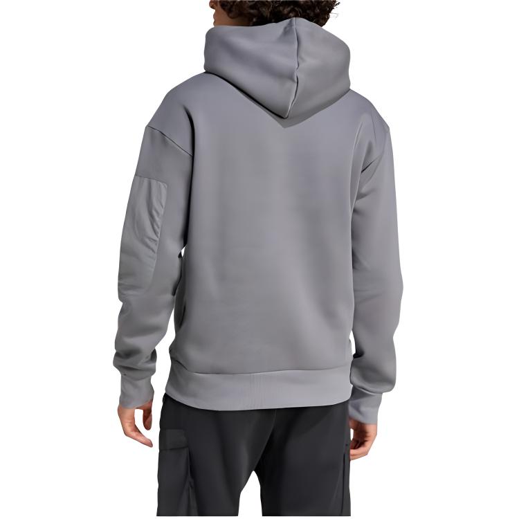 Adidas Sweatshirts Men's Gray Hooded Thickened Regular IY1518