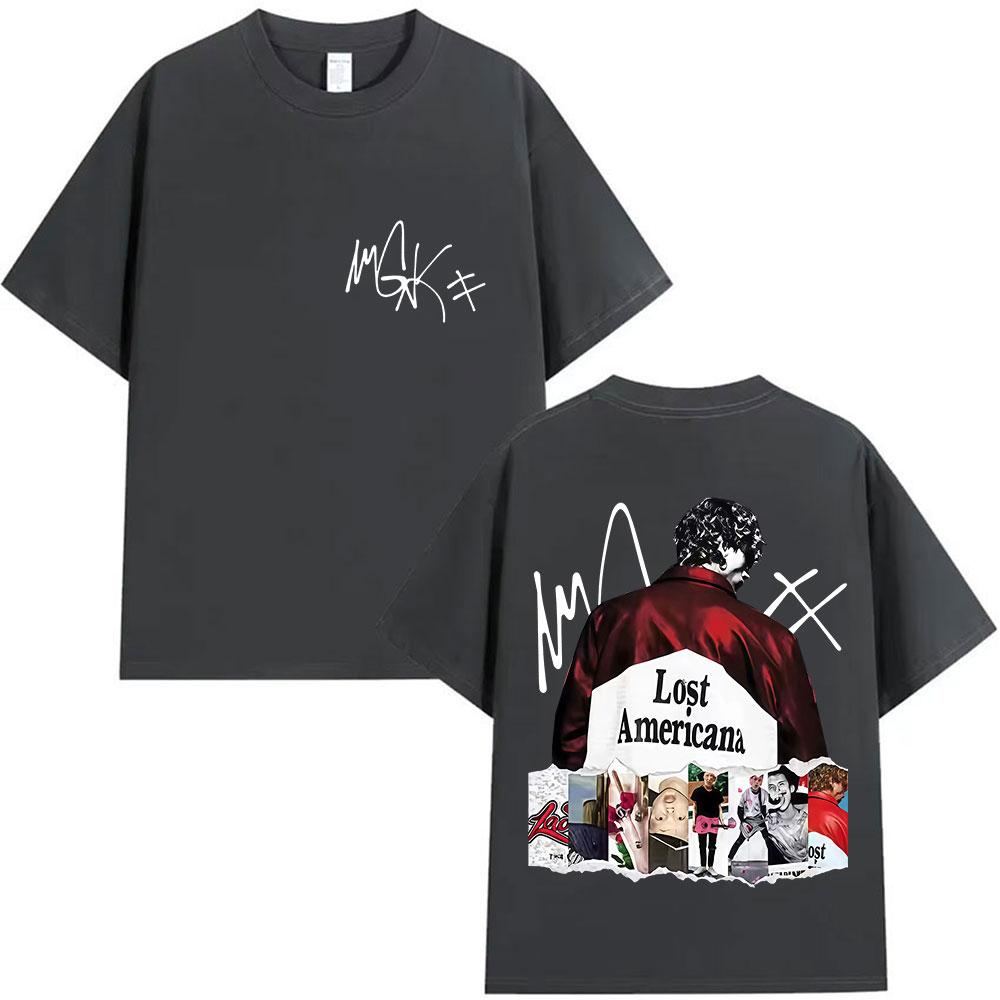 Rapper MGK Lost Americana Tour Album Merch T Shirts Unisex Women Hip Hop Pop Music YK Tshirts Summer ONeck Short Sleeve T Shirt
