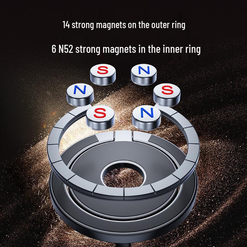 Magnetic Alloy Rotating Car Phone Mount with MagSafe Compatibility