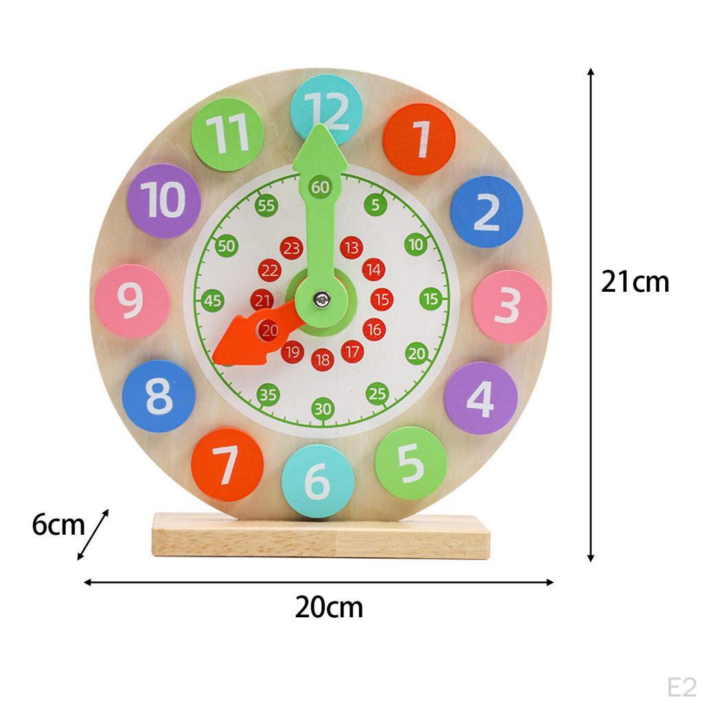 Wood Teaching Clock Montessori Early Learning Aids Education for Kids