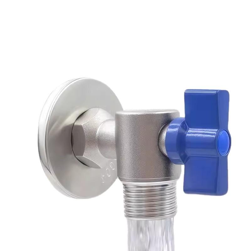 Toilet Flush buttonStainless Steel Angle Stop Valve Faucet Valve G1/2'' Plumbing Fitting Brass High Flow Easy