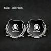 AAAAC1 2Pcs 3D Metal Alloy Car Decals Badge Stickers Side Window Emblem Exterior Accessories For Octavia Fabia Rapid Yeti Kodiaq