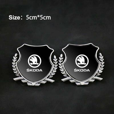 2Pcs 3D Metal Alloy Car Decals Badge Stickers Side Window Emblem Exterior Accessories For Octavia Fabia Rapid Yeti Kodiaq