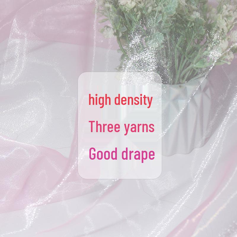 Slightly Stiff Sparkling Organza Gauze Fabric for Wedding & Evening Gowns