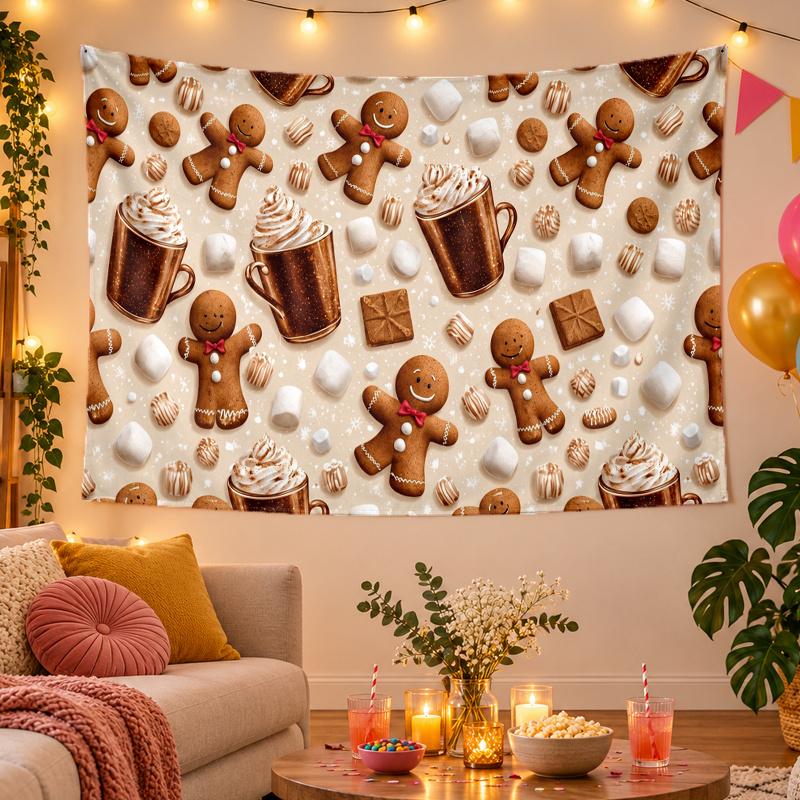 Weihnachtsthema Wandteppich, Xmas Wandbehang, Feiertags-Heim Schlafzimmer Dekoration
