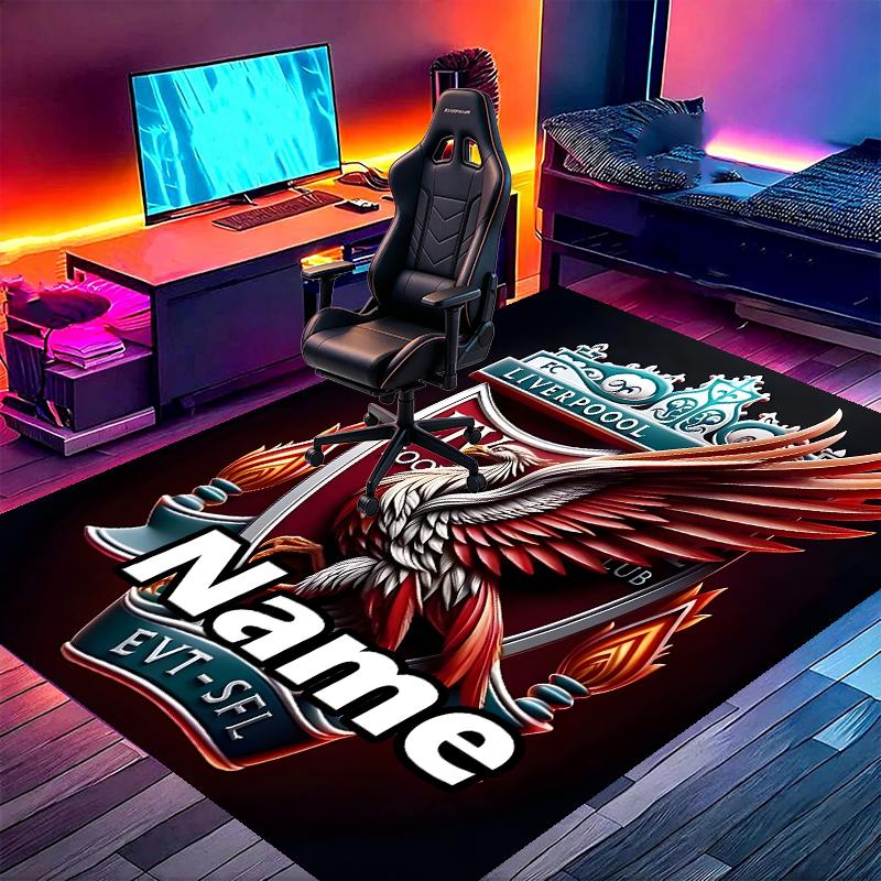 Custom Name Personalized Football Team F.C Print Carpet, Versatile Home Decor Rug, for Playroom, Apartment, Balcony, Entryway, Hallway Gift