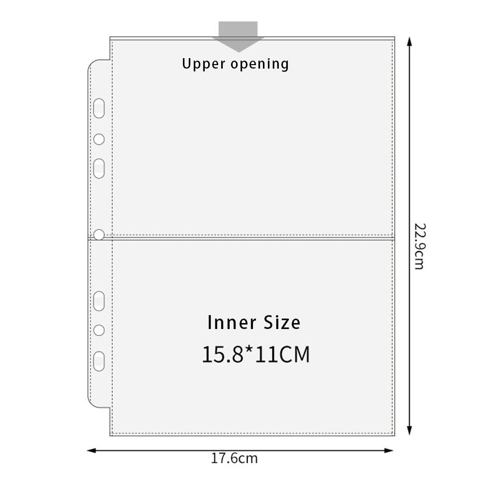 

A5 3/7 Ring Photocards Binder Sleeve 1/2/4/6 Pockets Clear Acid Free 6x4 Photo Album Refill Pages Trading Card Postcard Sleeve